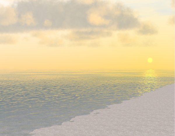 A beach scene at sunset - Sundog Software